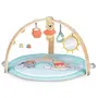 Bright Starts Tapis d'éveil évolutif bébé Disney Baby Winnie, réversible et pliable, avec arche en bois, jouets sensoriels et musicaux, miroir, 5 jouets amovibles