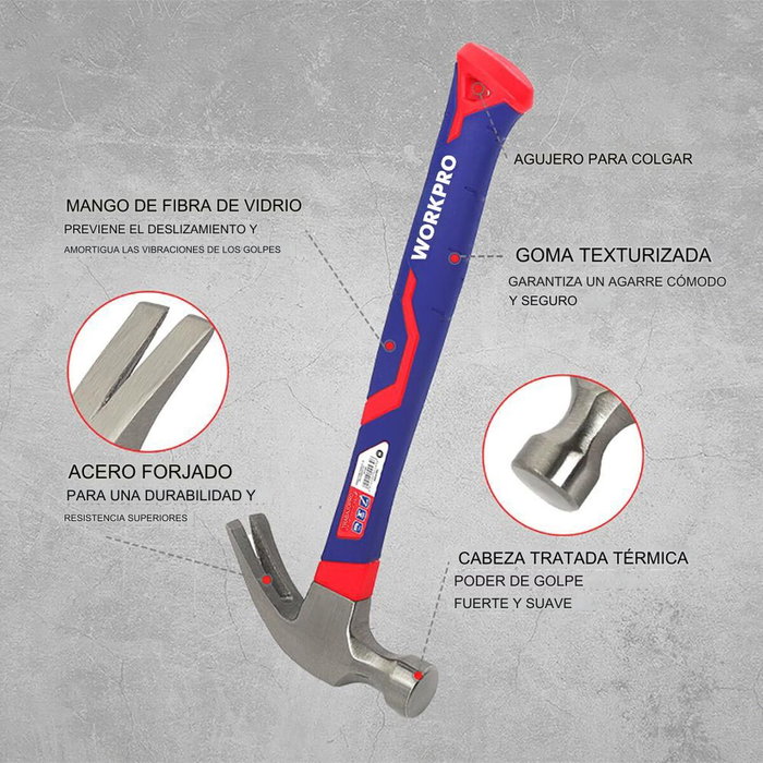 Marteau de charpentier Workpro 225 g Charpenterie