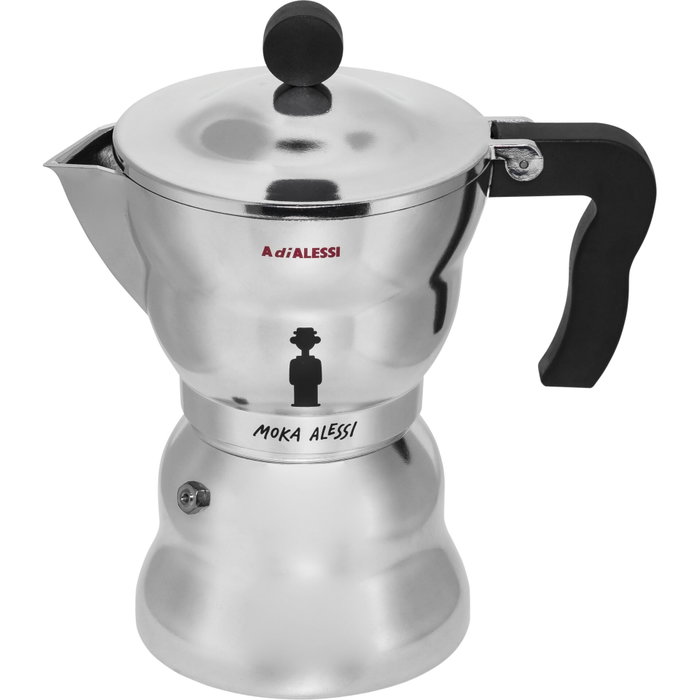 Alessi Cafetière Moka 6 tasses en aluminium fondu Alessi Cafetière Moka 6 tasses en aluminium fondu