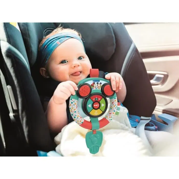 Clementoni Volant d'activités Disney avec sons et lumières pour bébé à partir de 6 mois, stimulation motricité fine et développement cognitif