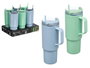 Kinvara Verre avec paille et anse 1,2 L Assortis Bleu Vert 14x30x10 cm (Set de 12)