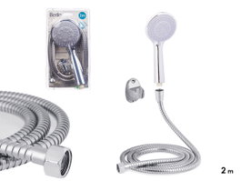 Berilo Téléphone de Douche avec Flexible 2 m, Base Gris Béryl, 14 x 24.5 x 4.5 cm (Set de 12)