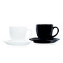 Lot de tasses avec soucoupes Luminarc Carine N&b Blanc Noir verre 220 ml (12 Pièces)