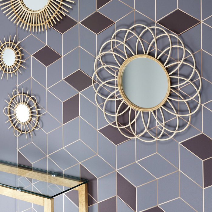 Home Deco Factory Miroir en Rotin Rosette D.56 cm