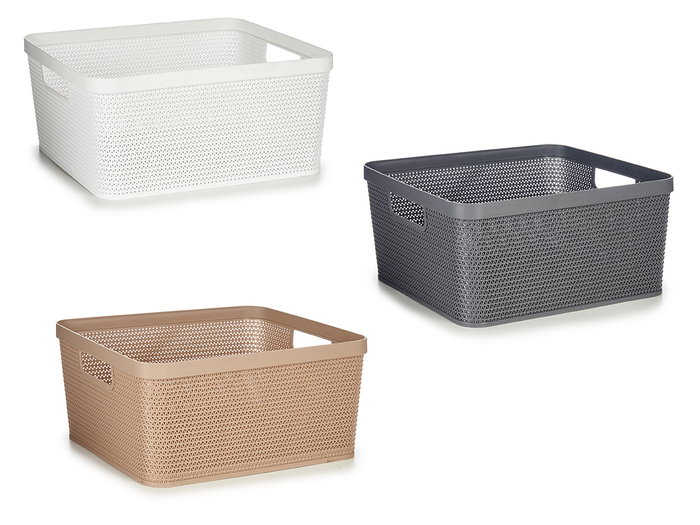 KIPIT Cesta multiuso rectangulaire grande assortiment 3 couleurs