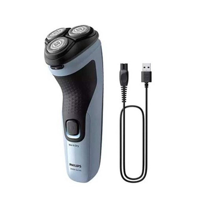 Philips Shaver Series 3000X X3003 Rasoir Électrique 3 Têtes PowerCut Lavable IPX7