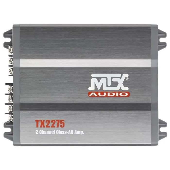 MTX Amplificateur voiture TX2275 - Puissance 2x110W RMS / 1x220W RMS - Filtres actifs HPF/LPF variables