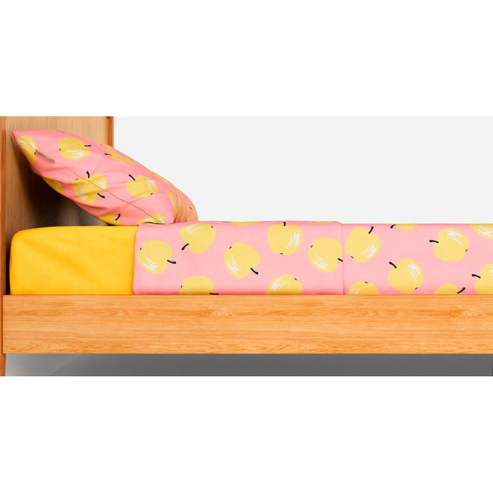 Jeu de draps Benetton Jaune Rose Standard Pomme 4 Pièces