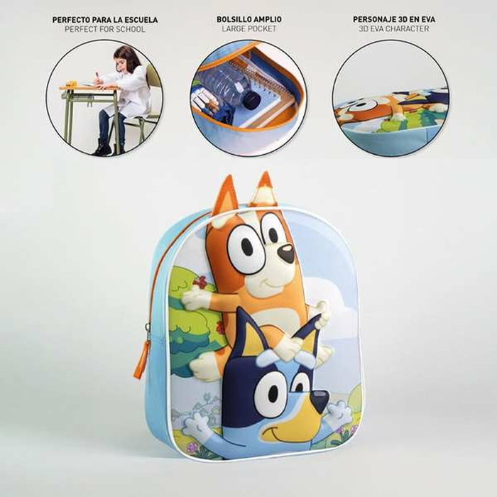 CERDÀ Backpack Bluey 3D pour enfants 28 cm - Sac à dos 22x28x1 cm en polyester et EVA