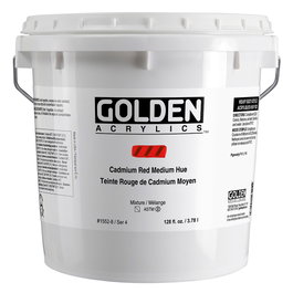 Golden Couleurs acryliques Heavy Body Rouge Cadmium Teinte Moyenne 3,78 L