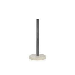 Andrea House Porte-rouleau en acier inoxydable avec base en résine beige Ø13,5 x 33 cm
