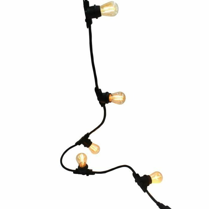 Lumisky Guirlande lumineuse LED Link Me Light - 10 ampoules E27 - blanc chaud - 5m - noir Lumisky Guirlande lumineuse LED Link Me Light - 10 ampoules E27 - blanc chaud - 5m - noir