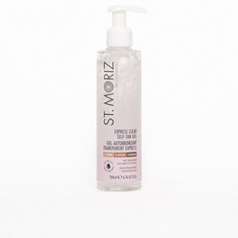 St. Moriz Gel Autobronzant Express Clear Transparent Sans Rinçage, Hydratant à l'Aloe Vera et Vitamine E, Application Rapide, 200 ml
