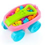 Molto - Wagon de blocs de construction rose avec 20 pièces - Jouet éducatif en plastique - Dès 1 an