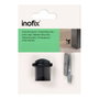 Inofix Butée de porte en métal et caoutchouc noir, avec joint torique, fixation par vis, dimensions 30 x 27 x 27 mm