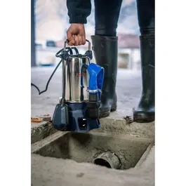 Spido Pompe d'évacuation des eaux VCD-750-PI, 750 W, Débit 17 m³/h, Hauteur de refoulement 9 m, avec flotteur à bille, accepte particules Ø 35 mm