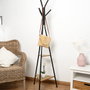 Vinthera Perchero con Pie Moa Acero y Madera 49,5x49,5x180 cm