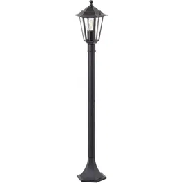 Brilliant CARLEEN Potelet d'éclairage extérieur noir en métal et verre, 100 cm, E27 max 60W, IP44, pour lampes normales ou LED