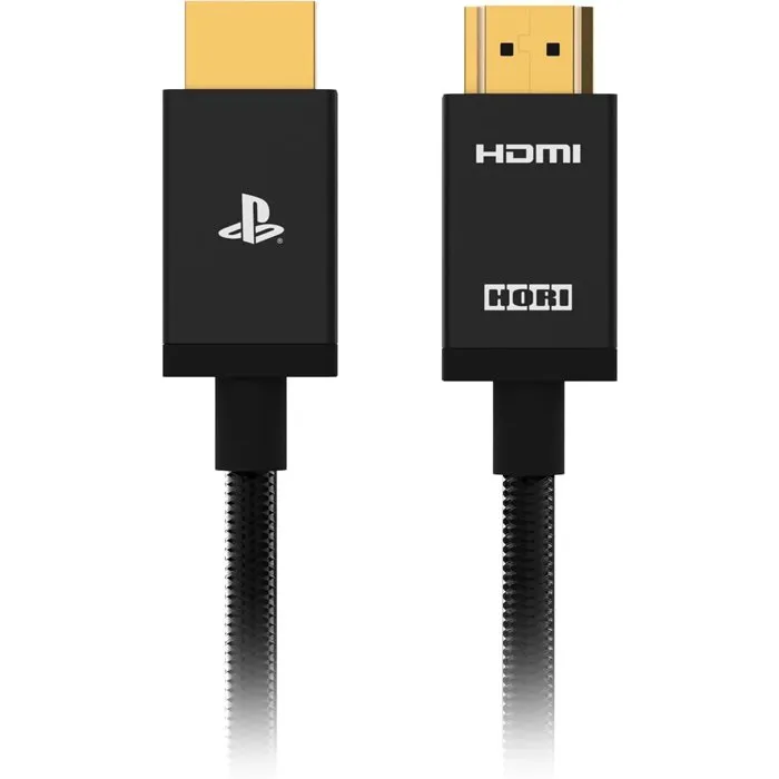 Hori Câble HDMI 2.1 Ultra Haute Vitesse pour PlayStation 5 (PS5) - Connexion Officielle Sony - Compatible 8K, 4K, HDR - Longueur 2 m - Noir Tressé Nylon