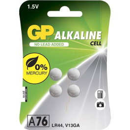 GP Pile bouton alcaline A76, lot de 4 pièces