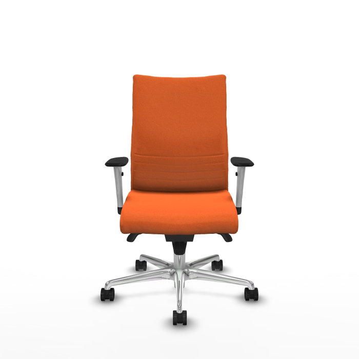 Piqueras Y Crespo Silla Albacete confidente Naranja avec mécanisme Sincro et base aluminium Piqueras Y Crespo Silla Albacete confidente Naranja avec mécanisme Sincro et base aluminium