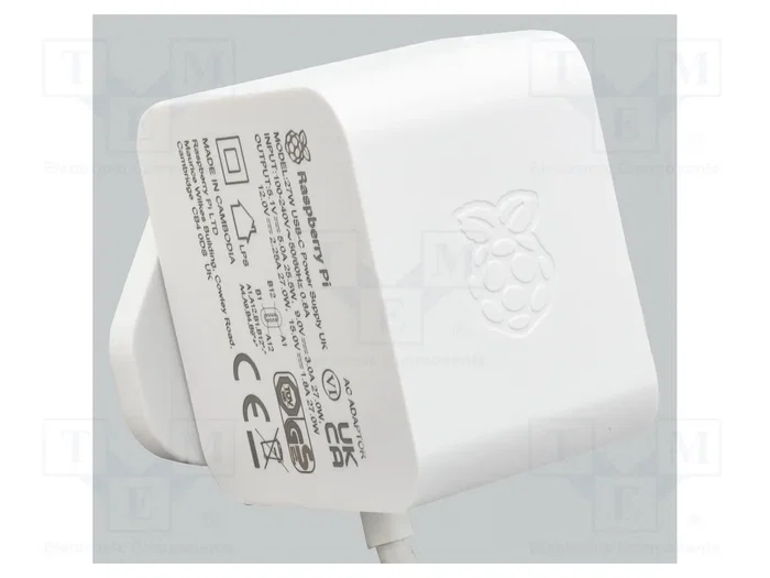 Raspberry Pi Alimentation USB-C 27W Blanc