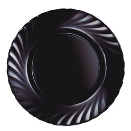 Plato Llano Vidrio Trianon Negro Luminarc 24,5 cm