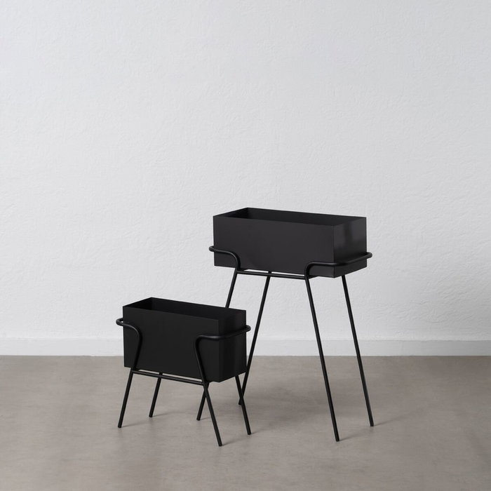 BigBuy Garden Set de pots de fleurs Noir Fer (2 Unités) 58 x 25 x 76 cm BigBuy Garden Set de pots de fleurs Noir Fer (2 Unités) 58 x 25 x 76 cm