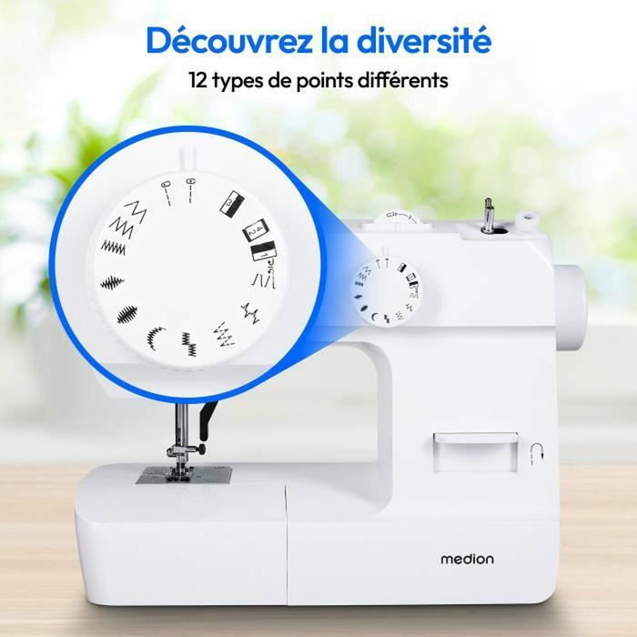 Medion SM 70 - Machine à coudre 12 points - Blanc Medion SM 70 - Machine à coudre 12 points - Blanc