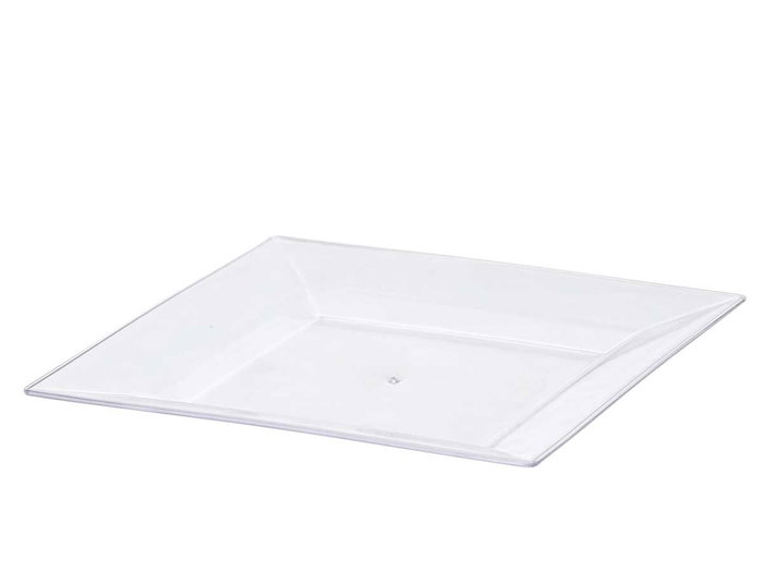 Leknes Plat Carré Transparent 27 x 27 cm en Polystyrène (Set de 48)