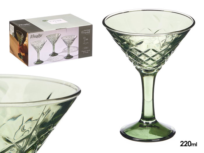 VIVALTO Copa Troquelada Martini 220ml Verde VIVALTO Copa Troquelada Martini 220ml Verde