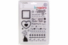 Innspiro Set de tampons acryliques Désirs et décoration 14x18cm