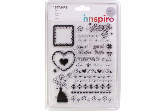 Innspiro Set de tampons acryliques Désirs et décoration 14x18cm Innspiro Set de tampons acryliques Désirs et décoration 14x18cm