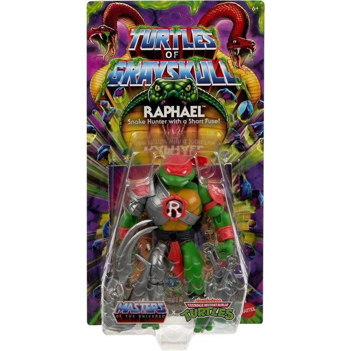 MATTEL - Figura Origins Raphael Turtles of Grayskull Masters of the Universe - Figurine articulée de 14cm avec accessoires et minicomic