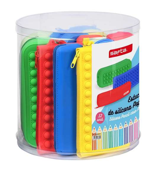 Safta Set de 12 jouets anti-stress pop it en silicone, rouge, 22.7x23x22.7 cm - Modèles assortis Safta Set de 12 jouets anti-stress pop it en silicone, rouge, 22.7x23x22.7 cm - Modèles assortis