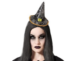 Atosa Chapeau de Sorcière Noir pour Femme Adulte avec Détails de Toile d'Araignée