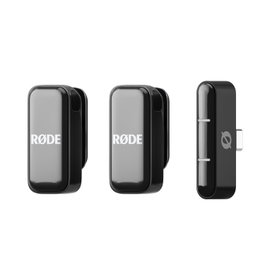 RODE Wireless Micro C - Noir, Microphone USB-C avec double émetteur, Intelligent GainAssist, 21h batterie
