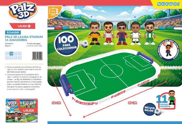 Imc Toys Estadio 3D Laliga Stadium Palz avec 11 joueurs et ballon Imc Toys Estadio 3D Laliga Stadium Palz avec 11 joueurs et ballon