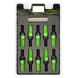 OMP Jeu de 20 boulons de roue M14x1.25 avec protecteur vert