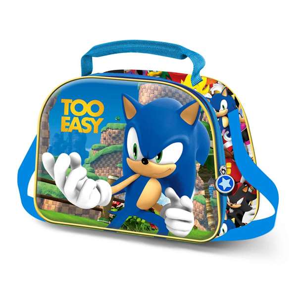 Karactermania Sonic - Sac à lunch enfant 3D Easy avec isolation thermique, bandoulière et dessin en relief - 10 x 26 x 20 cm, à partir de 36 mois, polyester et EVA - AZ134 Karactermania Sonic - Sac à lunch enfant 3D Easy avec isolation thermique, bandoulière et dessin en relief - 10 x 26 x 20 cm, à partir de 36 mois, polyester et EVA - AZ134