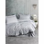BigBuy Home Parure de couette en coton satin gris 220x240 cm