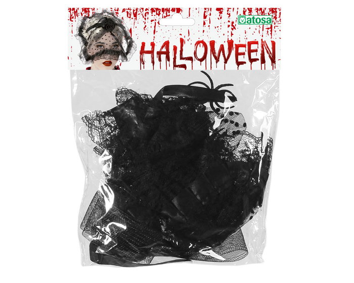 Diadema Halloween Femme Adulte Tocado en Tulle à Rose Noire pour Déguisement Vampiresa, Comtesse Sombre ou Dame Victorienne - Accessoire Gothique et Élégant