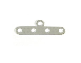 Innspiro Barre espaceuse métallique 5 trous argentée 18x3mm, lot de 10