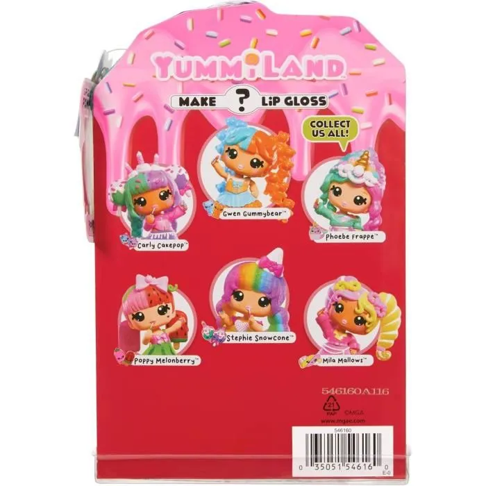 Yummiland Yummiland Lip Gloss Doll - Poupee a gloss changeant de couleur, parfum Poppy Melonberry - 6 figurines collectibles de 10 cm avec porte-cles - A partir de 4 ans