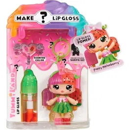 Yummiland Yummiland Lip Gloss Doll - Poupee a gloss changeant de couleur, parfum Poppy Melonberry - 6 figurines collectibles de 10 cm avec porte-cles - A partir de 4 ans