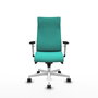 Piqueras Y Crespo Sillón Albacete Turquoise avec Mécanisme Synchrone et Base Blanche