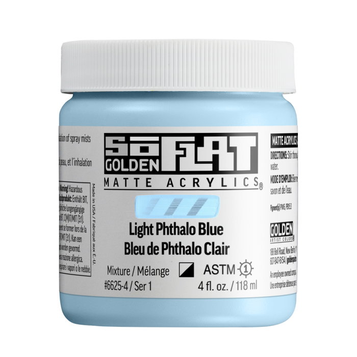 Golden SoFlat Peinture acrylique Thalo bleu clair 118 ml Golden SoFlat Peinture acrylique Thalo bleu clair 118 ml