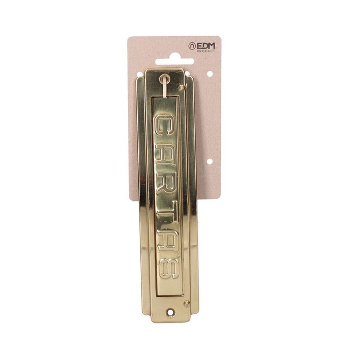 Edm Plaque de cartes pour porte en laiton poli 21,5 x 5 cm Edm Plaque de cartes pour porte en laiton poli 21,5 x 5 cm