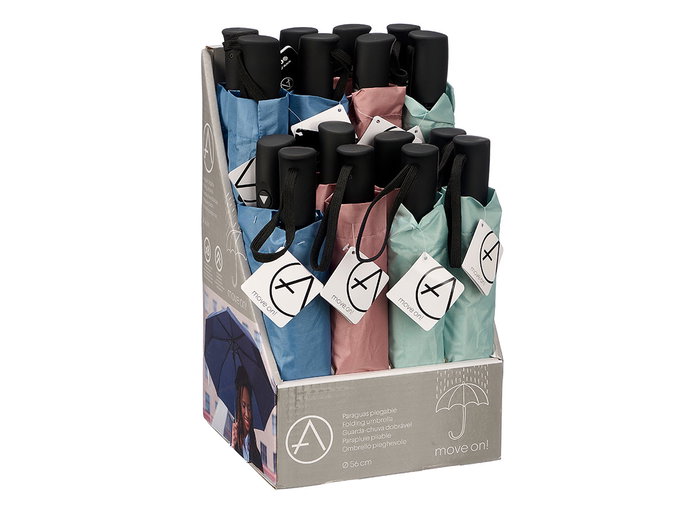 Arte Regal Parapluie Pliable Recto Automatique Couleurs Pastel 32x7x7 cm (Set de 16)