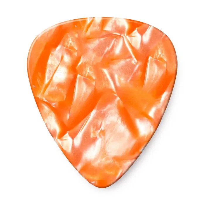 DUNLOP Pack de 12 médiators en celluloïd authentique orange nacré - Medium